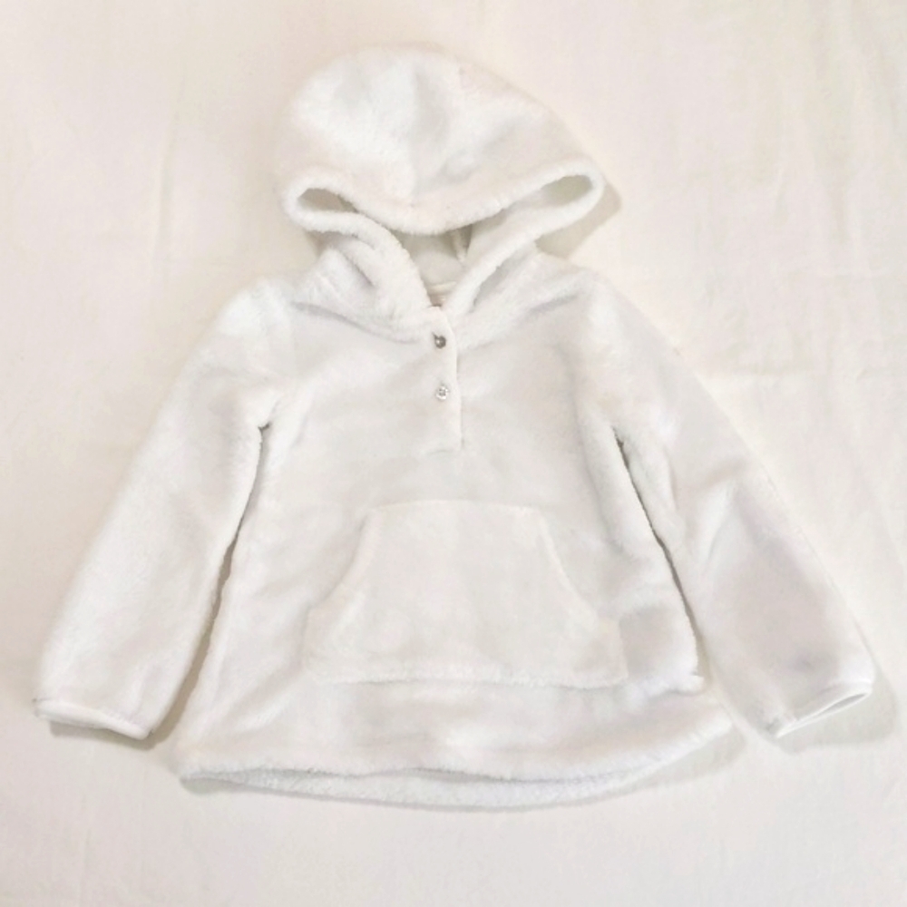 child of mine fluffy white fleece hoodie sweatshirt 24 months baby toddler girls